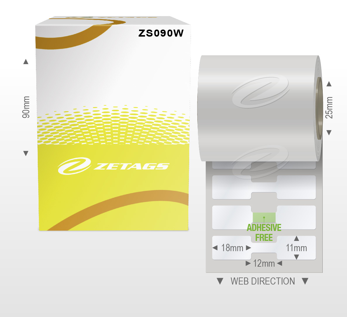 ZETAGS ZS090 WHITE TAGS